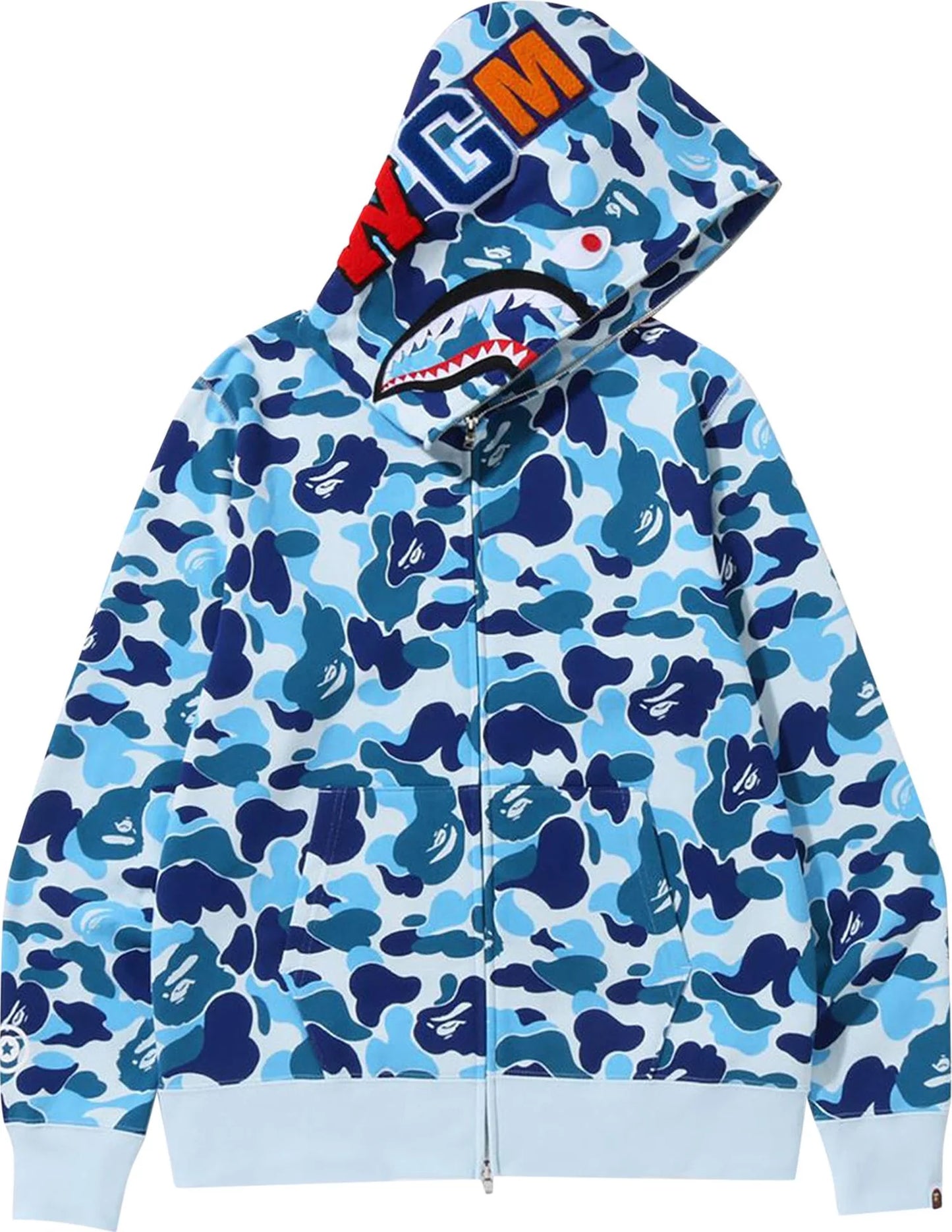 Bape ABC Camo Shark Full Zip Hoodie Blue