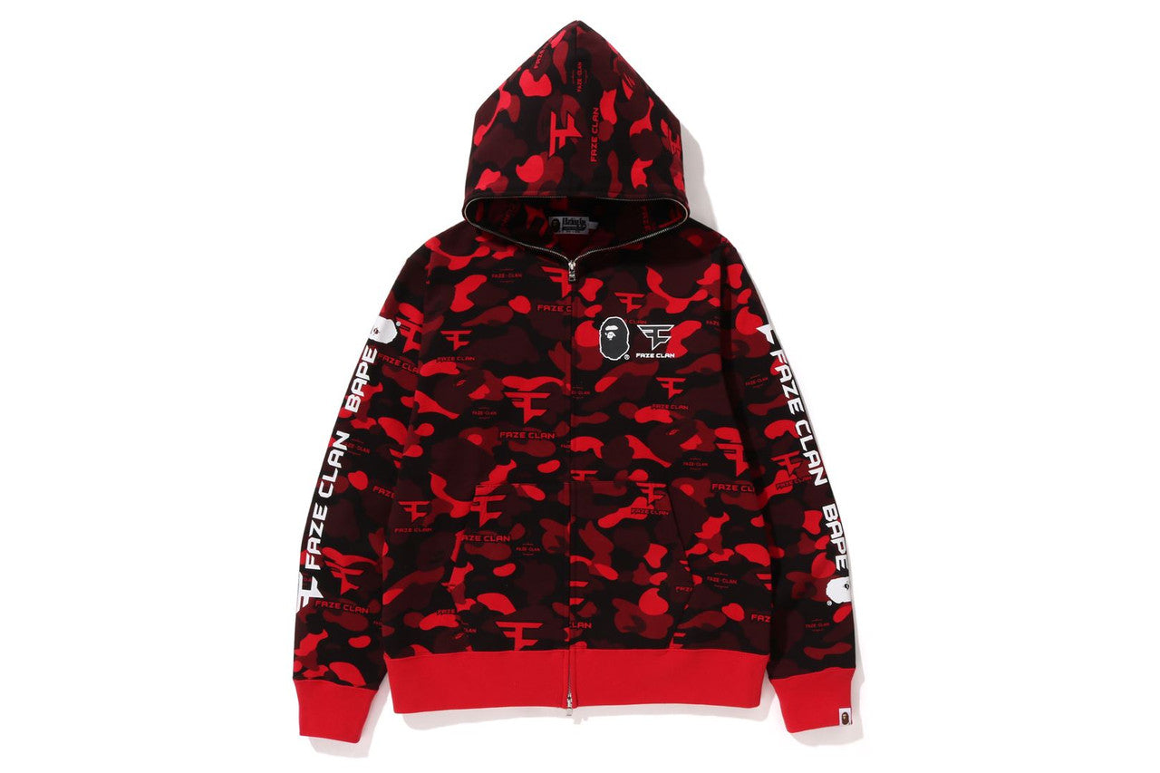 Bape x FAZE Clan Full Zip Hoodie Camo Red (SS23)