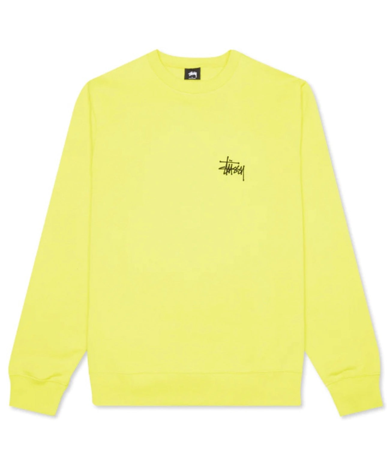 Stüssy Basic Crewneck Sweater Lemon Black