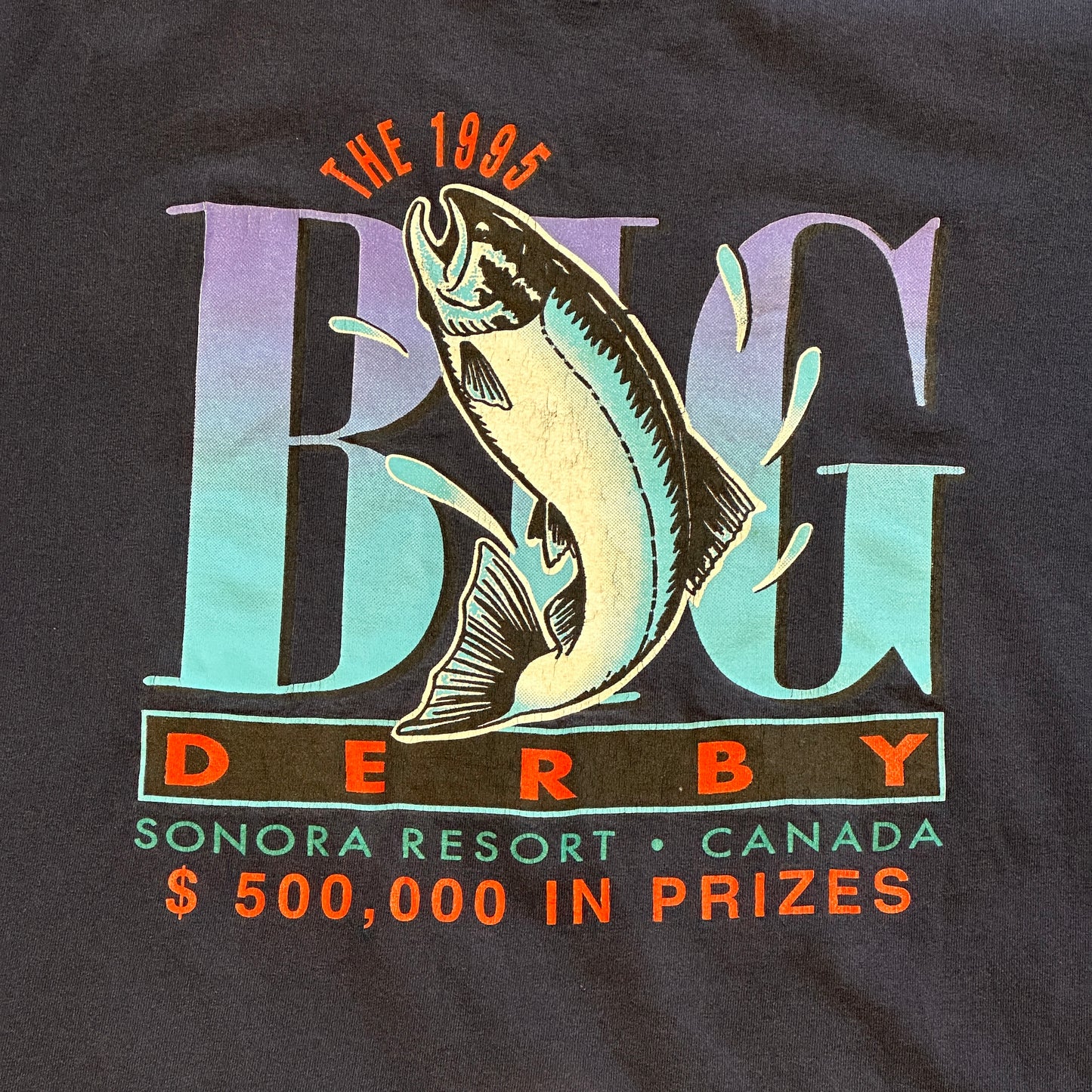 Sonora Resort Big Fish Derby Vintage Tee Shirt Navy (1995) - Size XXL (50-52)