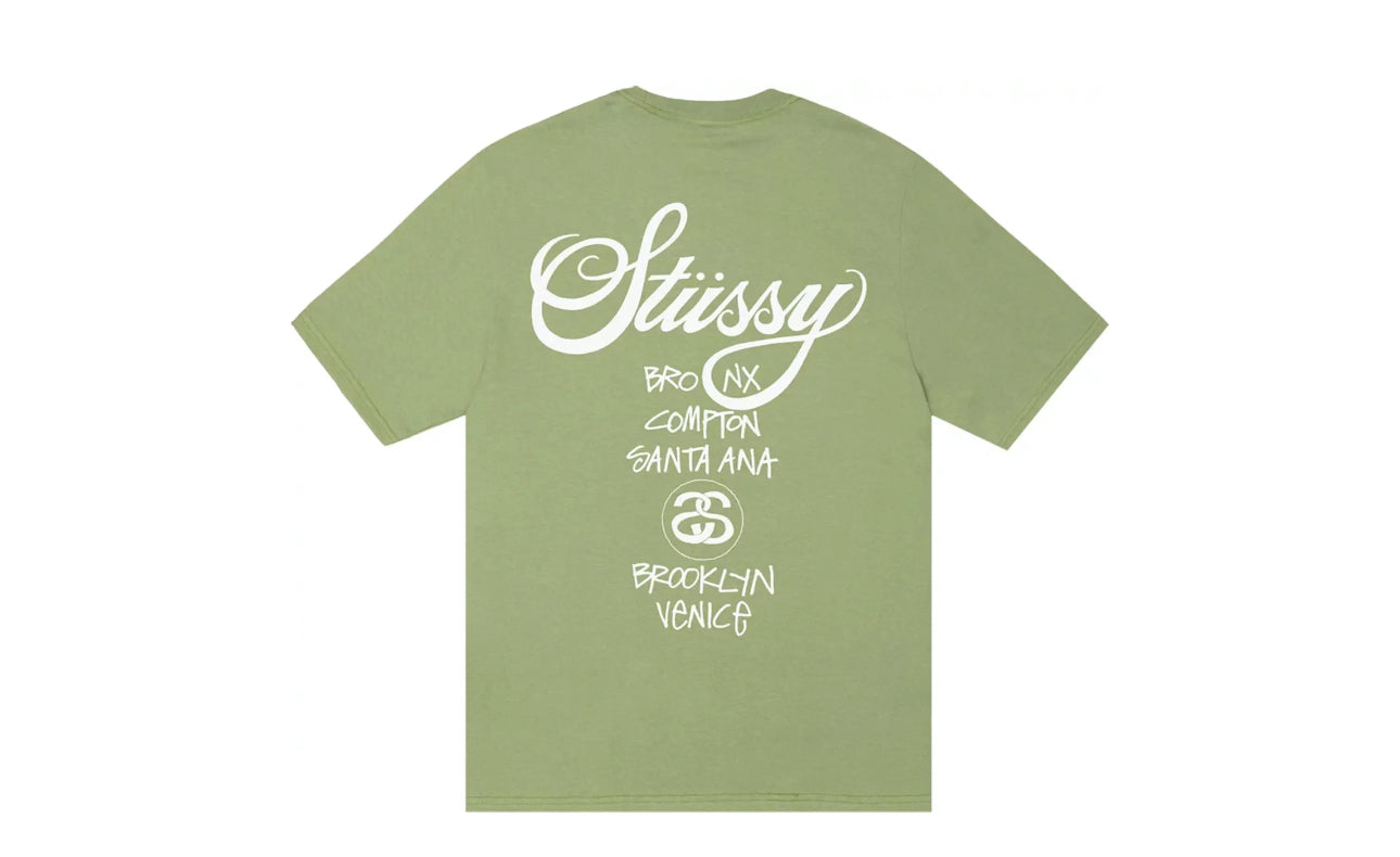 Stüssy World Tour Tee Shirt Moss - 3903792