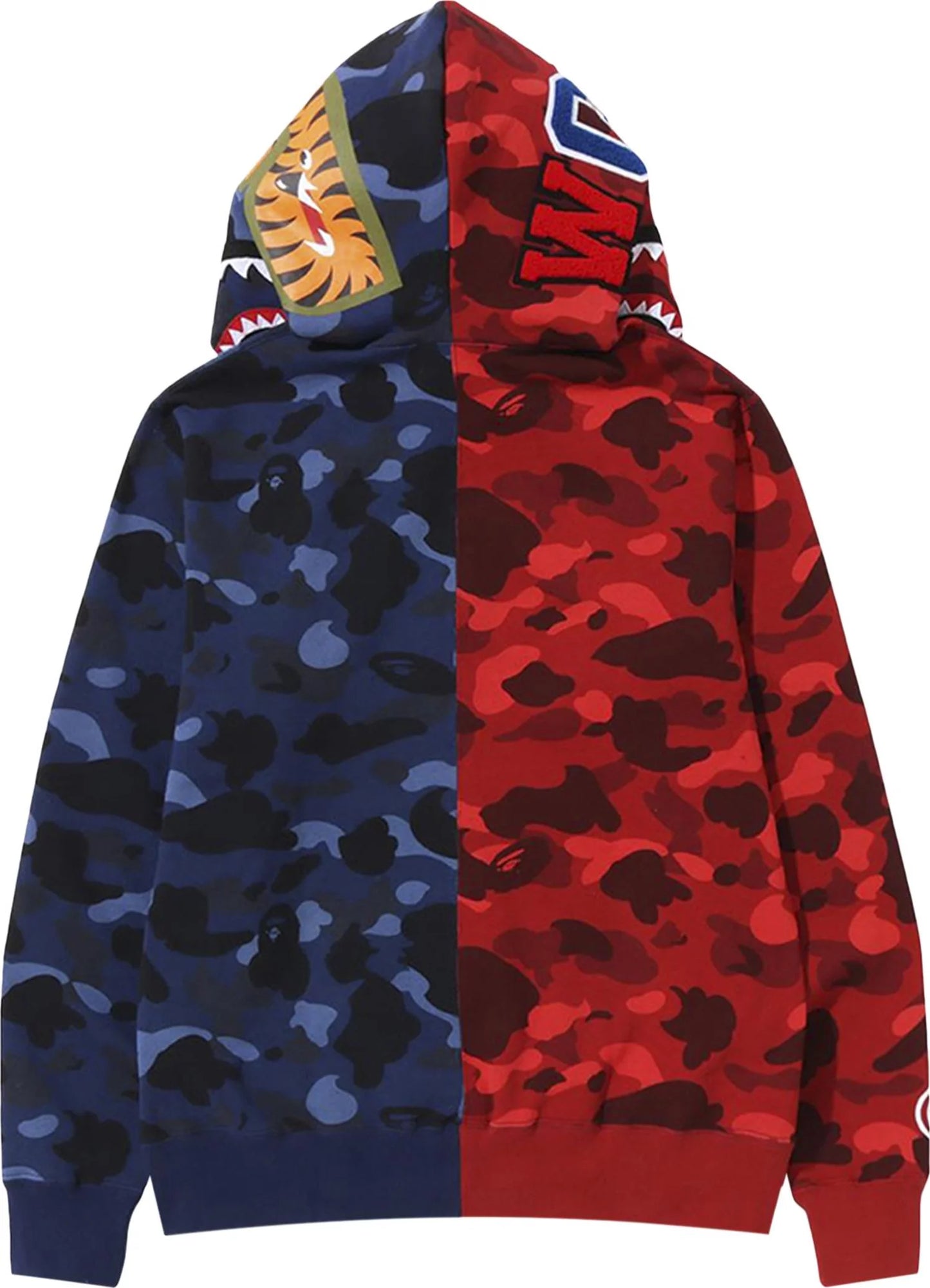 Bape Color Camo Shark Full Zip Hoodie Red Navy (FW22)