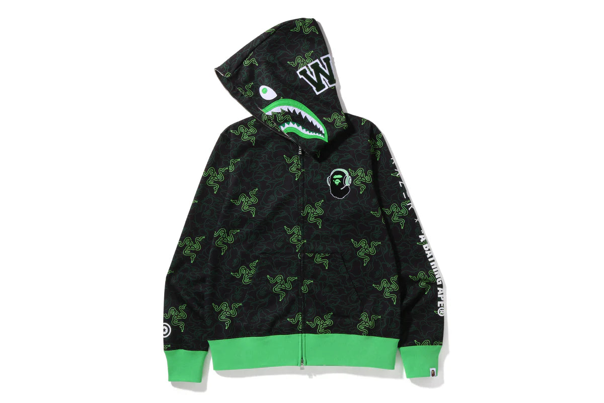 Bape x Razer Neon Camo Shark Full Zip Hoodie (SS22)