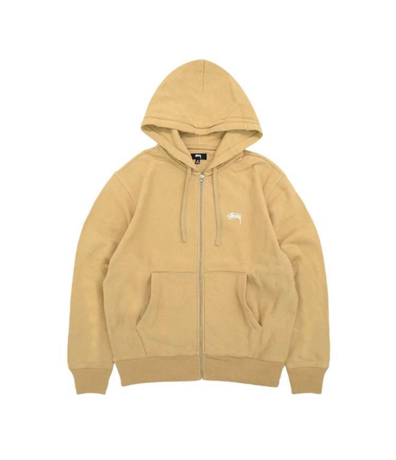 Stüssy Basic Zip Up Hoodie Khaki - 1974649