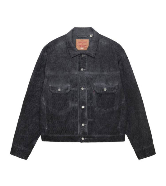 Stüssy x Levi's Dyed Jaquard Denim Truckers Jacket Black- A52160002