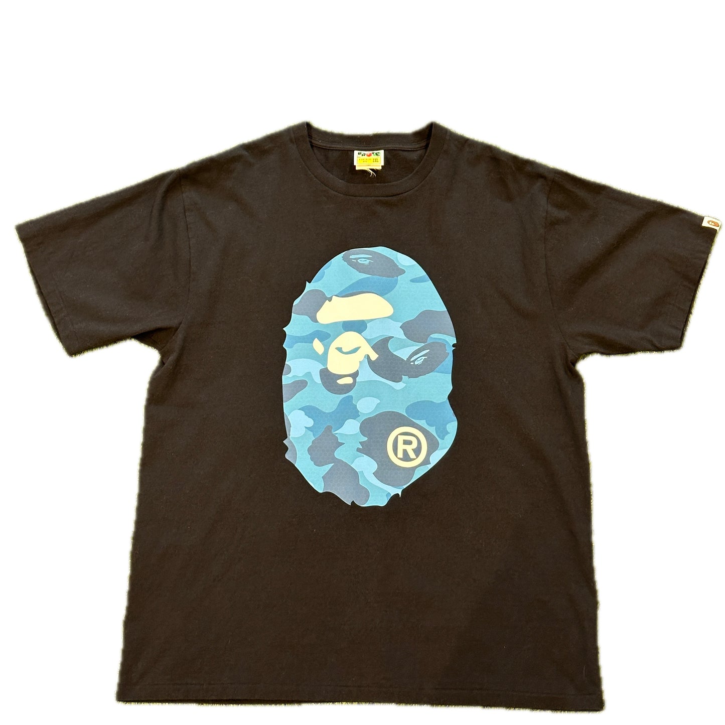 Bape ABC Blue Ape Head Vintage Tee Shirt Black