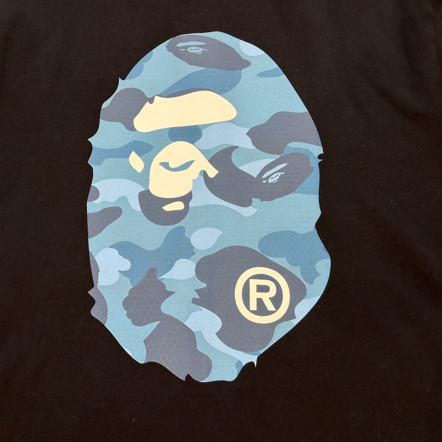 Bape ABC Blue Ape Head Vintage Tee Shirt Black