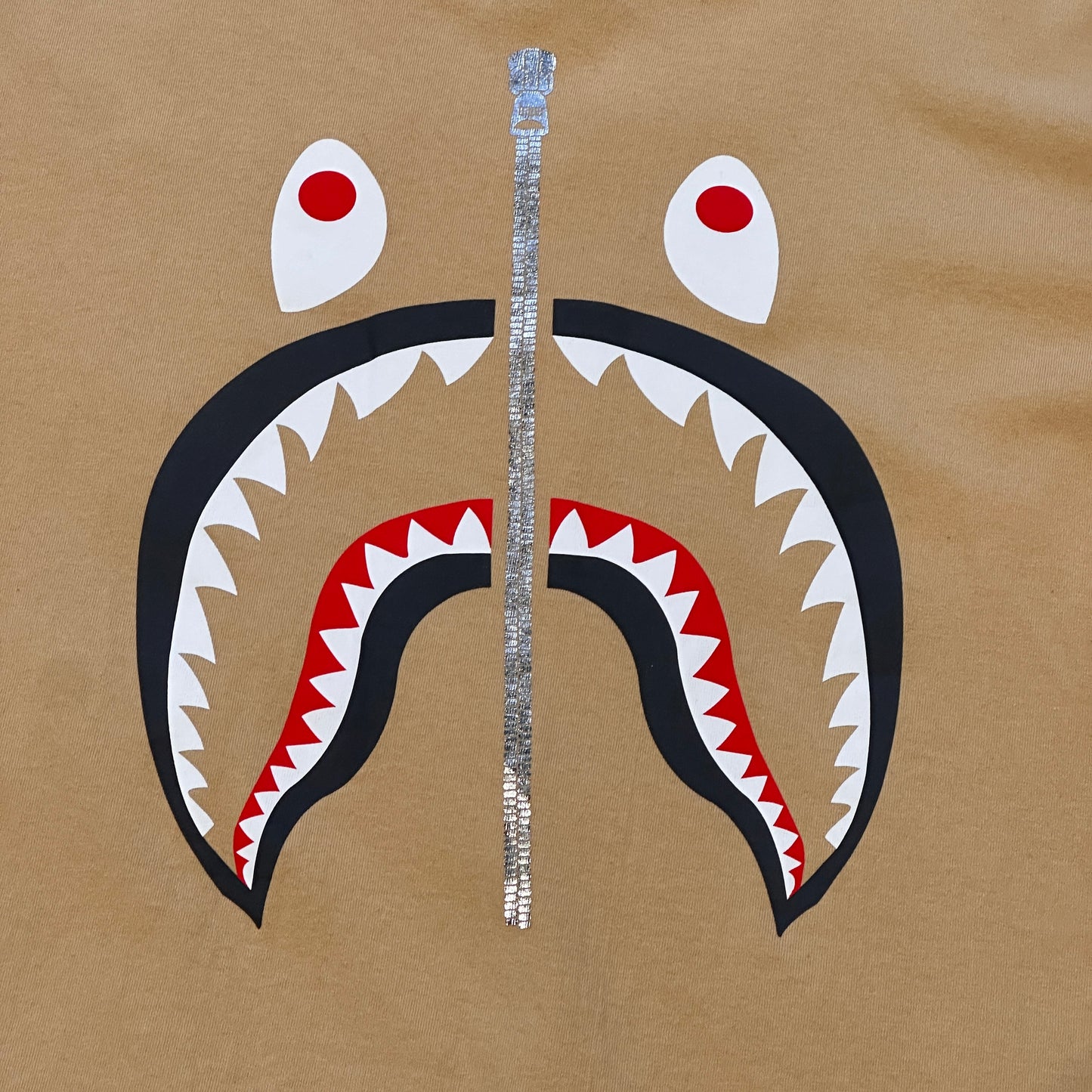 Bape Zipper Shark Vintage Tee Shirt Tan (2021) - Size XXL