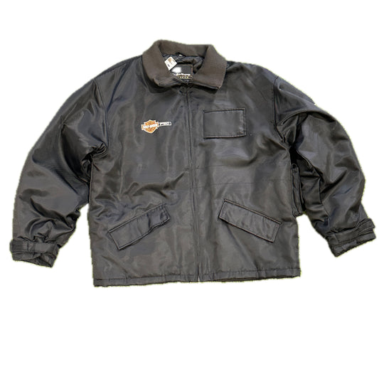 Vintage Harley Davidson Ford F150 Quilted Bomber Jacket Black- Size XL