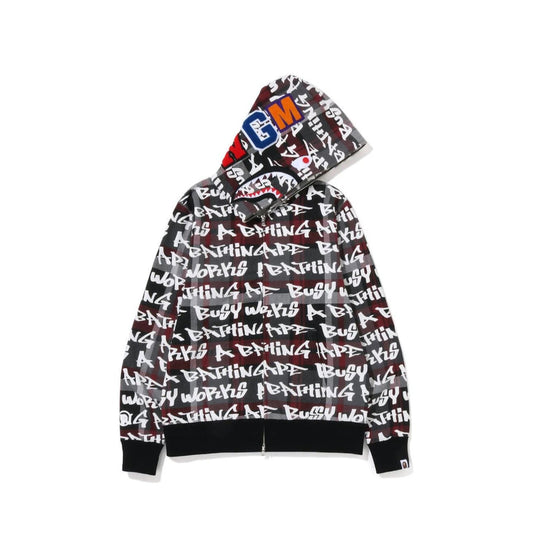 BAPE Graffiti Check Shark Full Zip Hoodie (FW22)