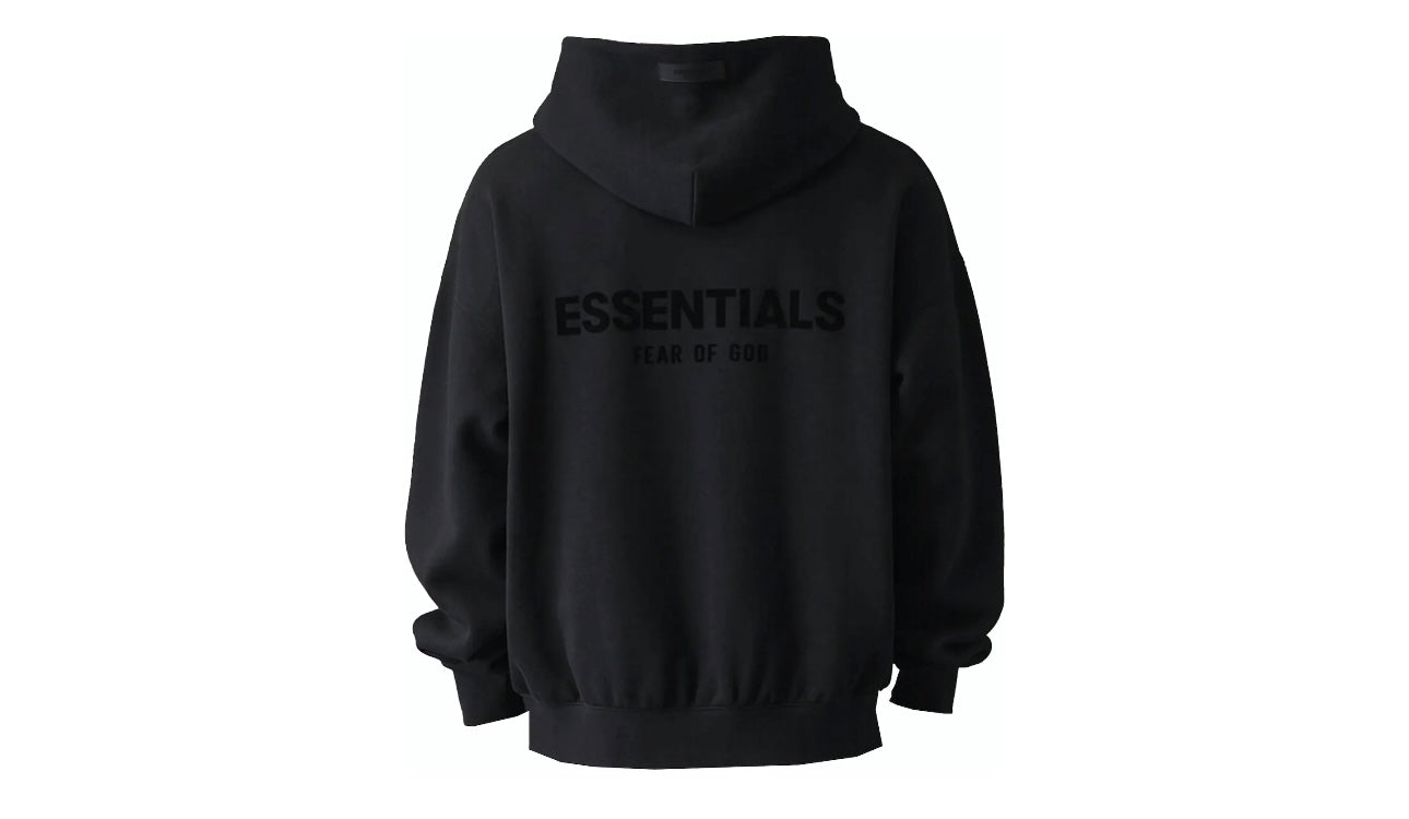 Essentials Fear of God Pullover Chest Logo Hoodie Stretch Limo Black - 192BT212110F