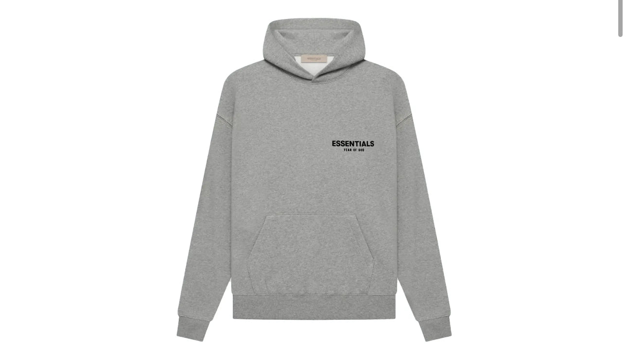 Essentials Fear of God Pullover Chest Logo Hoodie Dark Oatmeal - 192BT212113F