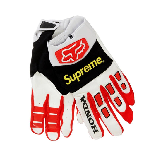 Supreme x Honda x Fox Racing Gloves White Red