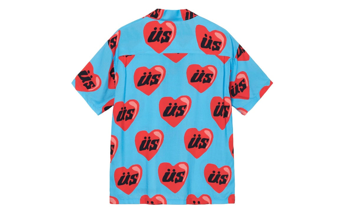 Stüssy x CPFM Heart Short Sleeve Shirt Blue Red