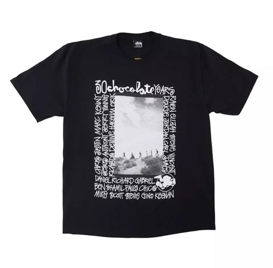 Stüssy x Chocolate Skateboards 30th Anniversary Tee Shirt Black