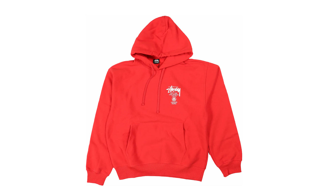 Stüssy World Tour Hoodie Red - 3923713