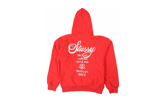 Stüssy World Tour Hoodie Red - 3923713