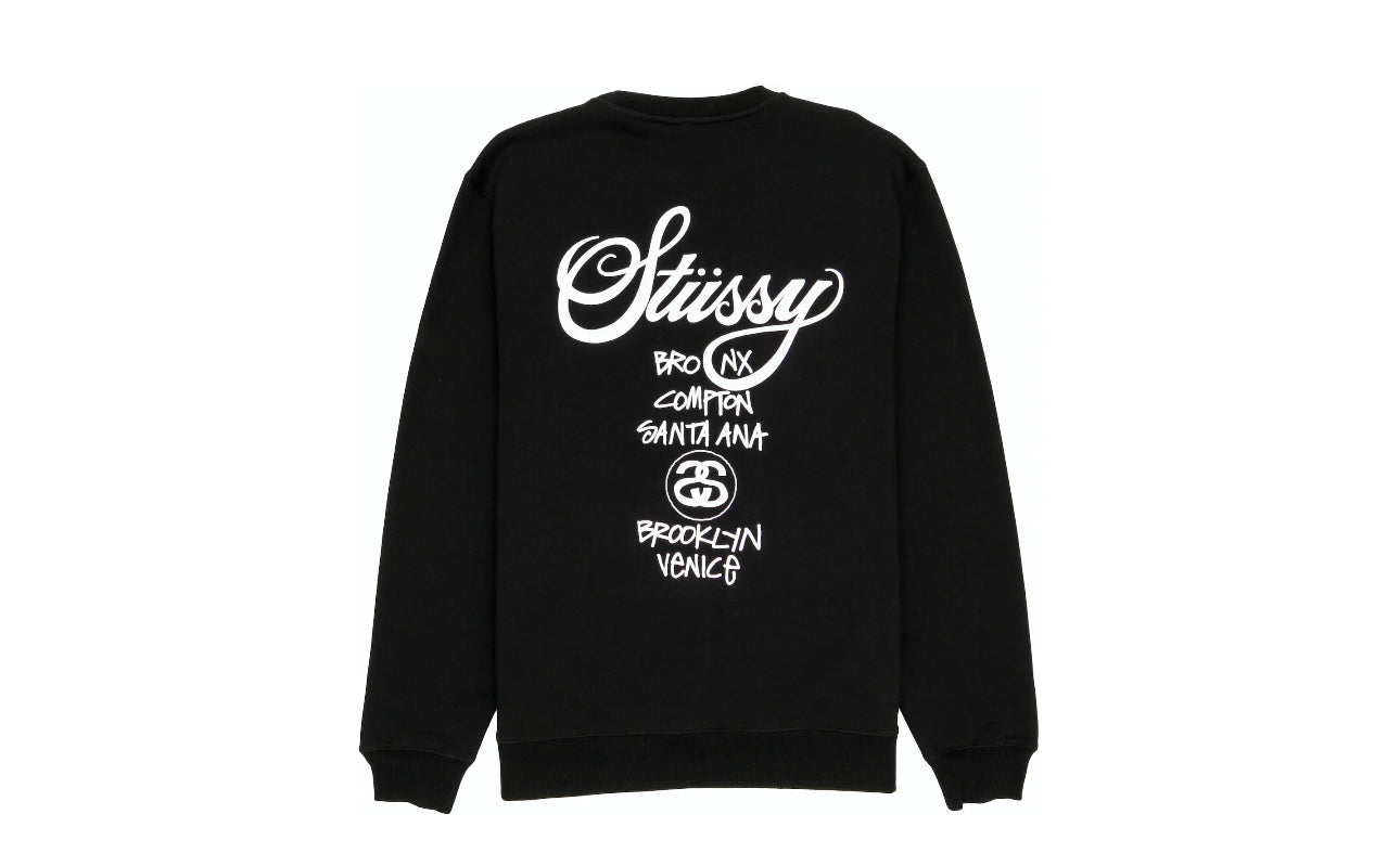 Stüssy World Tour Crewneck Black