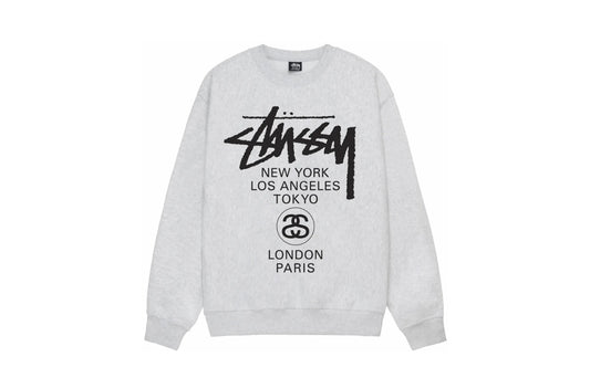 Stüssy World Tour Crewneck Ash Heather