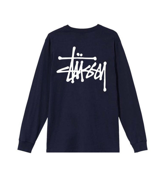 Stüssy Basic Long Sleeve Tee Shirt Navy