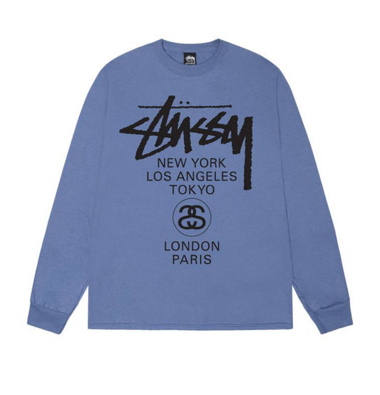 Stüssy World Tour  Long Sleeve Tee Shirt Storm