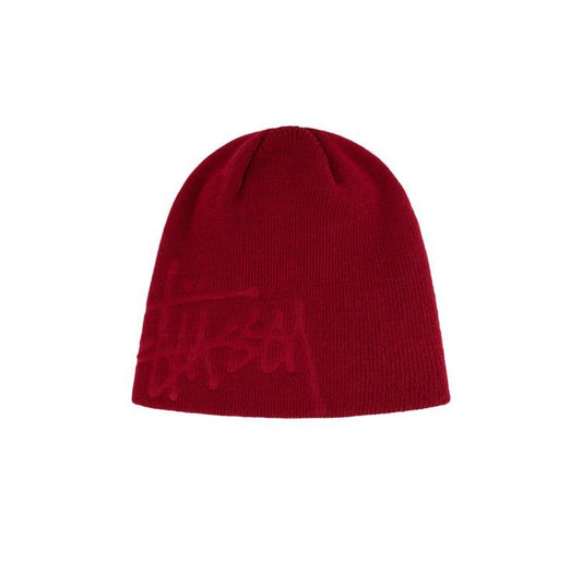 Stussy Debossed Stock Logo Beanie Deep Red - 132076