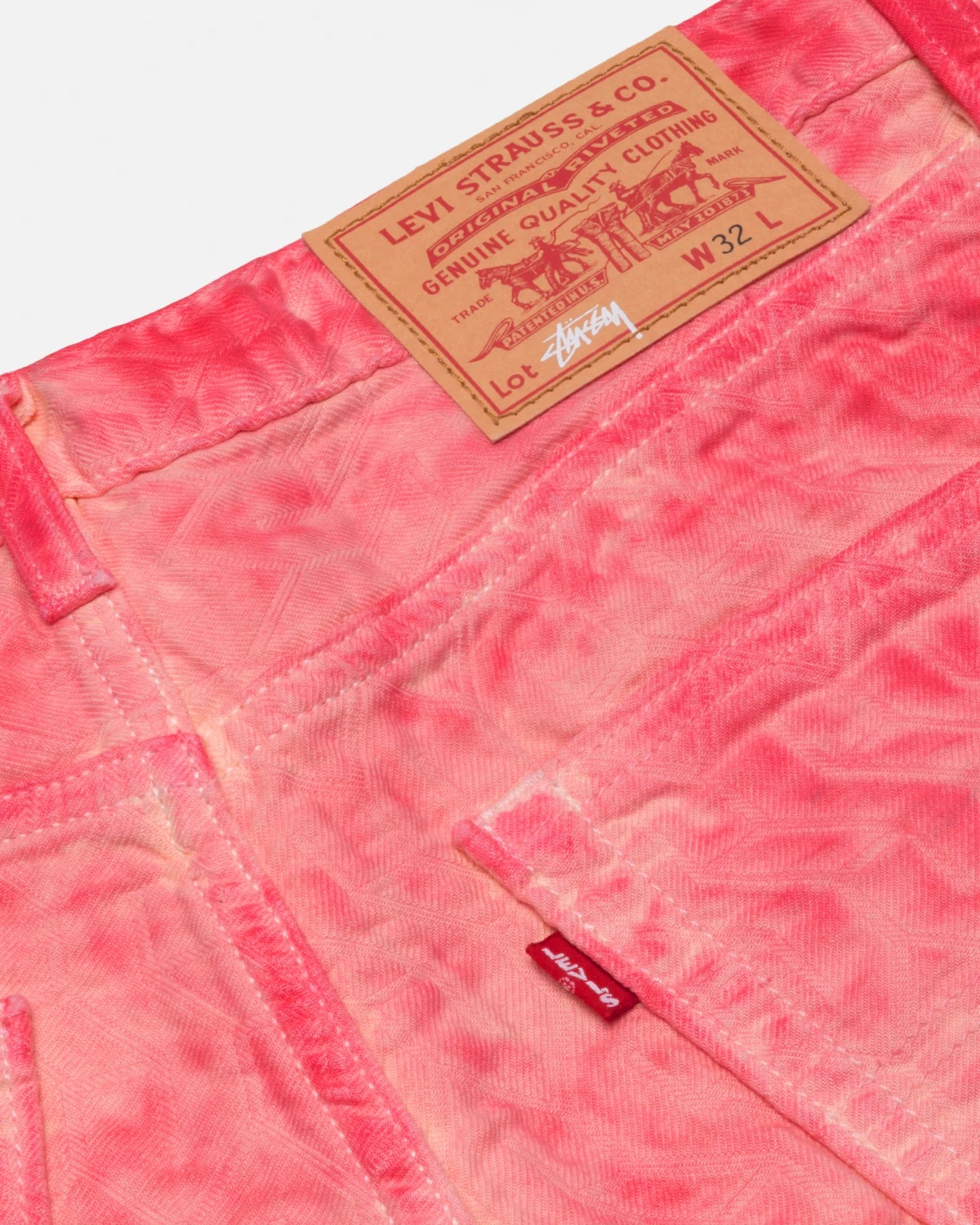 Stüssy x Levi's Dyed Jaquard Jeans Pink