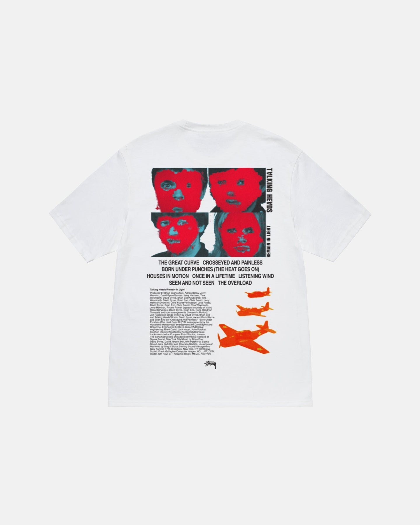 Stüssy Talking Heads Remain in Light Album Cover Tee Shirt White