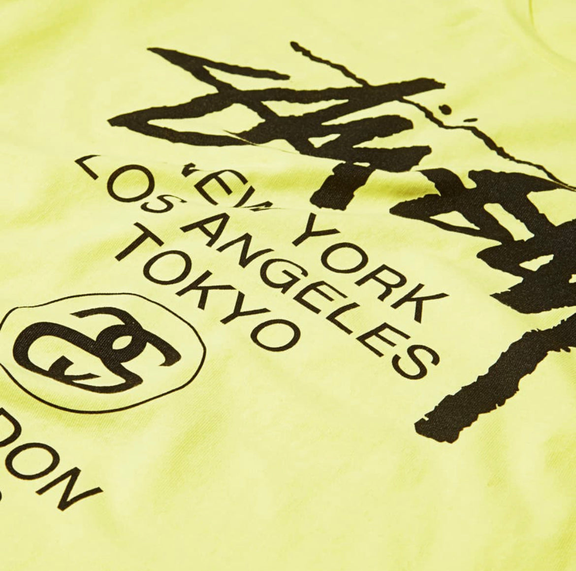 Stüssy World Tour Tee Shirt Pale Yellow