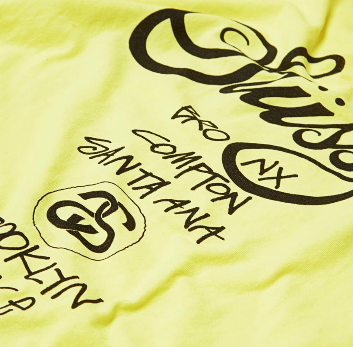 Stüssy World Tour Tee Shirt Pale Yellow